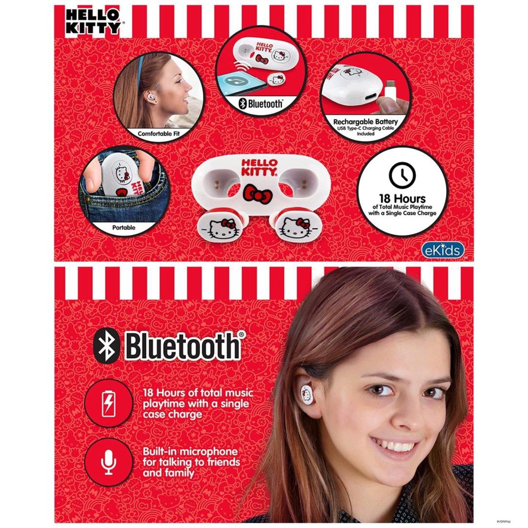 Hello Kitty Bluetooth Earbuds with Microphone on Carousell