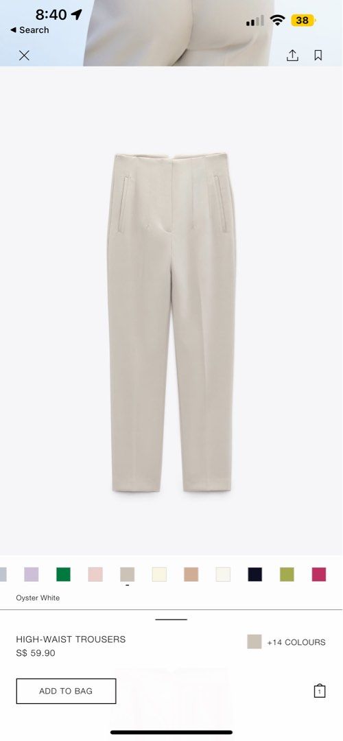 Zara - Chino Pants (Oyster White), Women's Fashion, Bottoms, Jeans on  Carousell