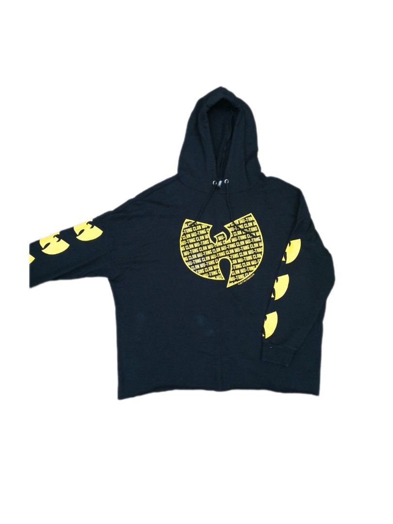 H M Divided Wu Tang Clan Pullover Hoodie Sweater Jacket Outerwear Black Yellow Rapper Rap 90s Rare Long Sleeve Size L