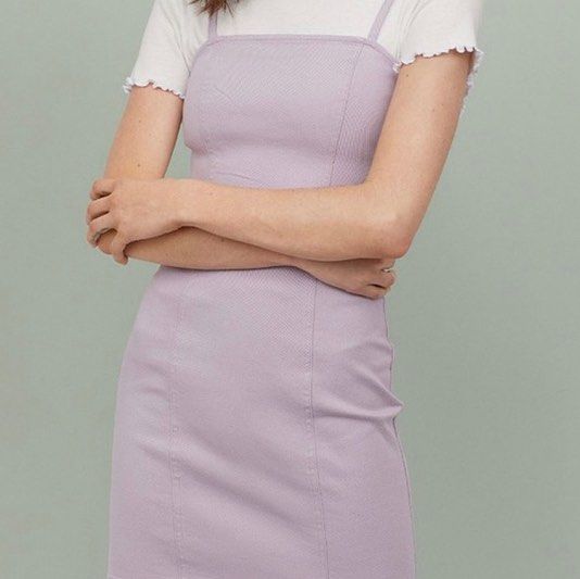 H&M lilac purple stretch denim bodycon dress, Women's Fashion, Dresses &  Sets, Dresses on Carousell