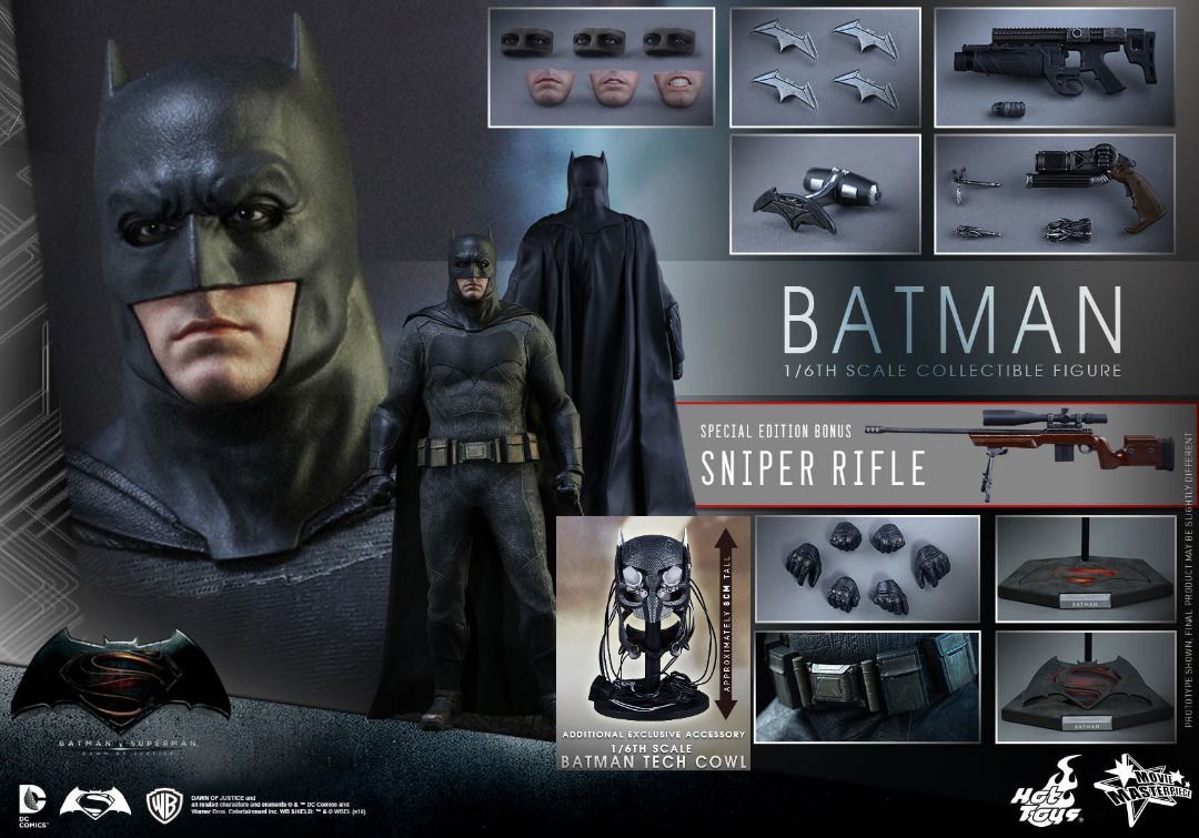 Hot Toys Batman with Sniper Rifle and Tech Cowl MMS342 - Batman vs ...