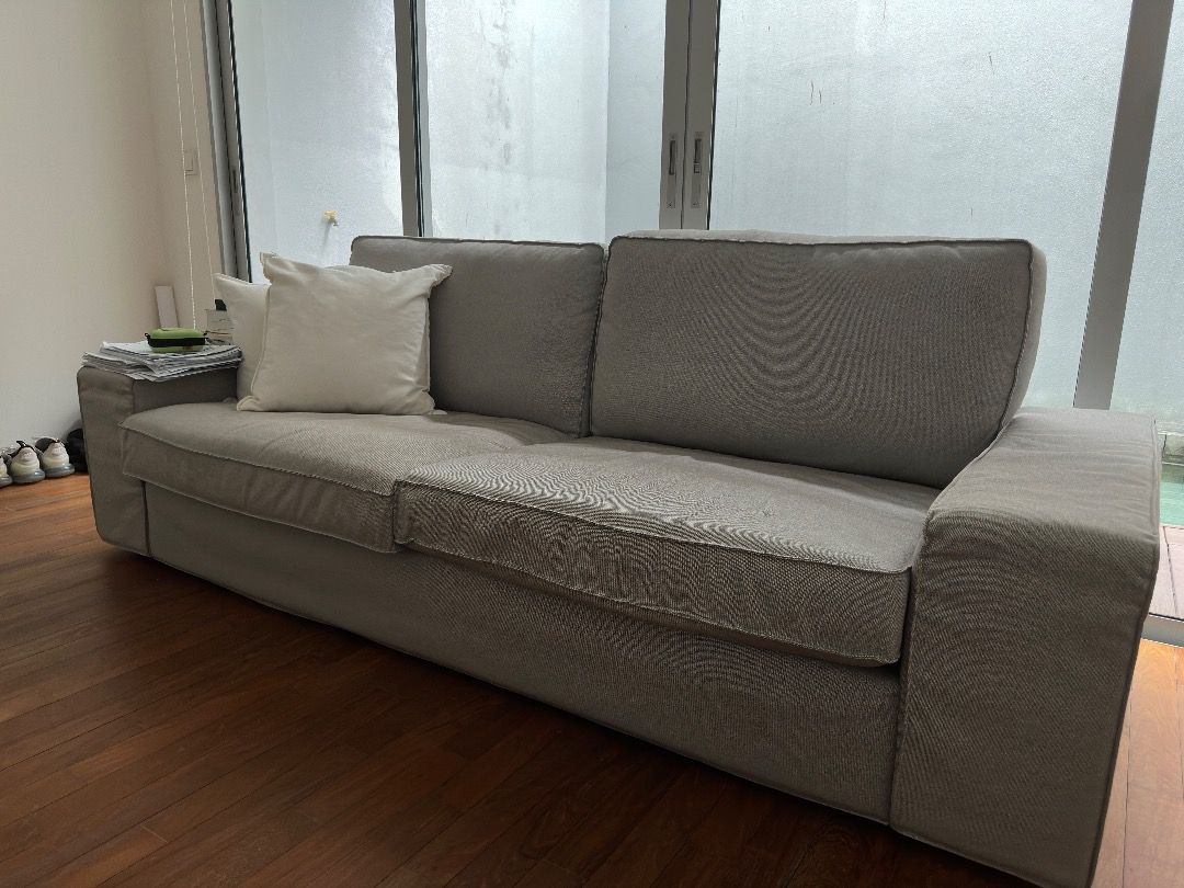 KIVIK 1-seat sleeper sofa, Tibbleby beige/gray - IKEA