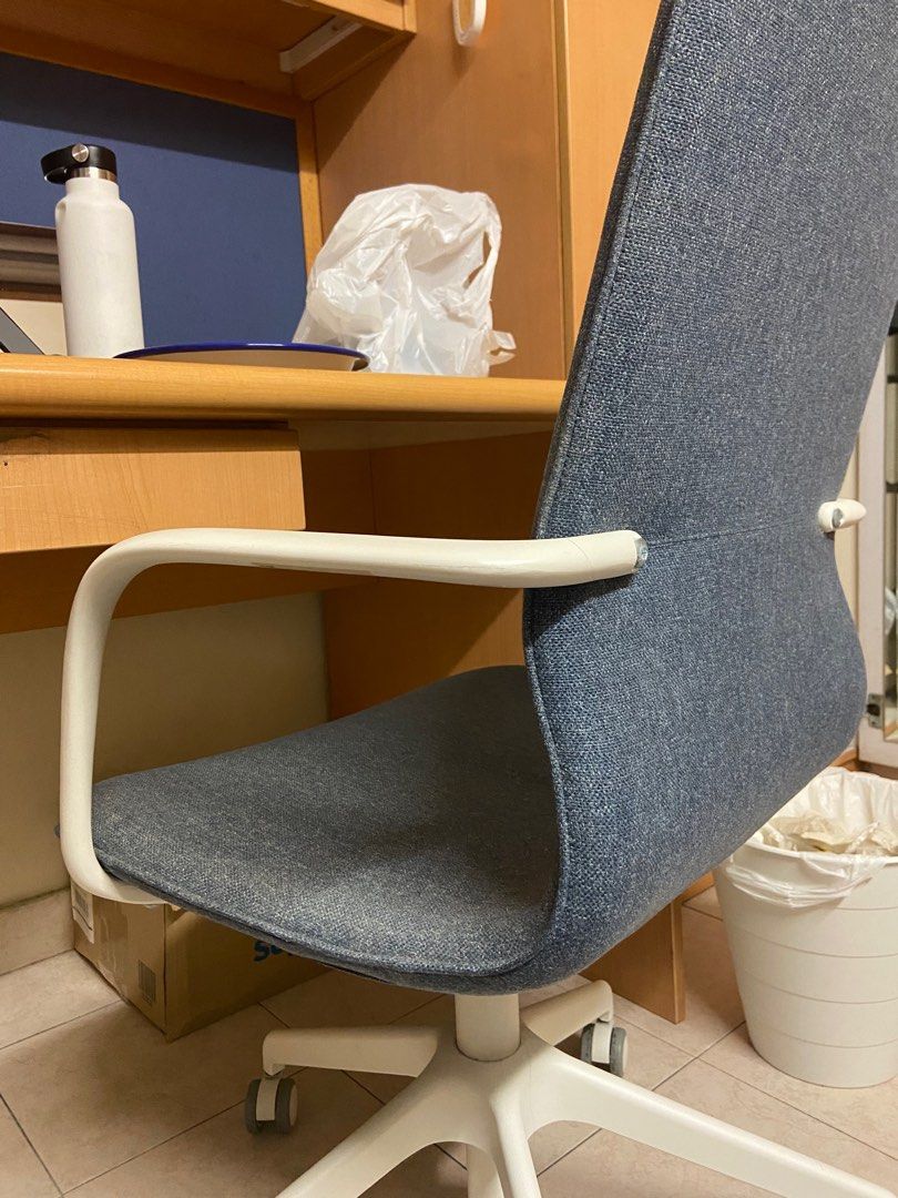 IKEA Langfjall swivel chair with armrest Furniture Home Living Furniture Chairs on Carousell