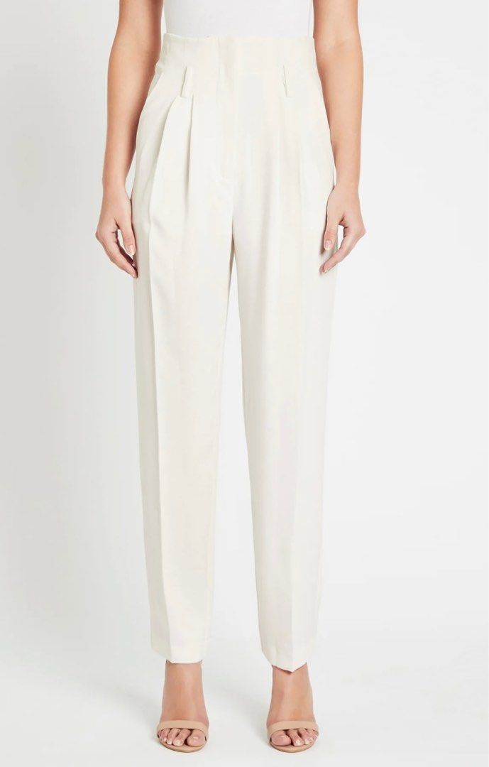 IRO - White / Cream Pleated Pants, 女裝, 褲＆半截裙, 其他下身