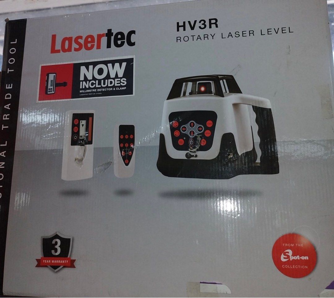 Lasertec HV3R Rotary Laser Includes Millimetre Detector and Clamp