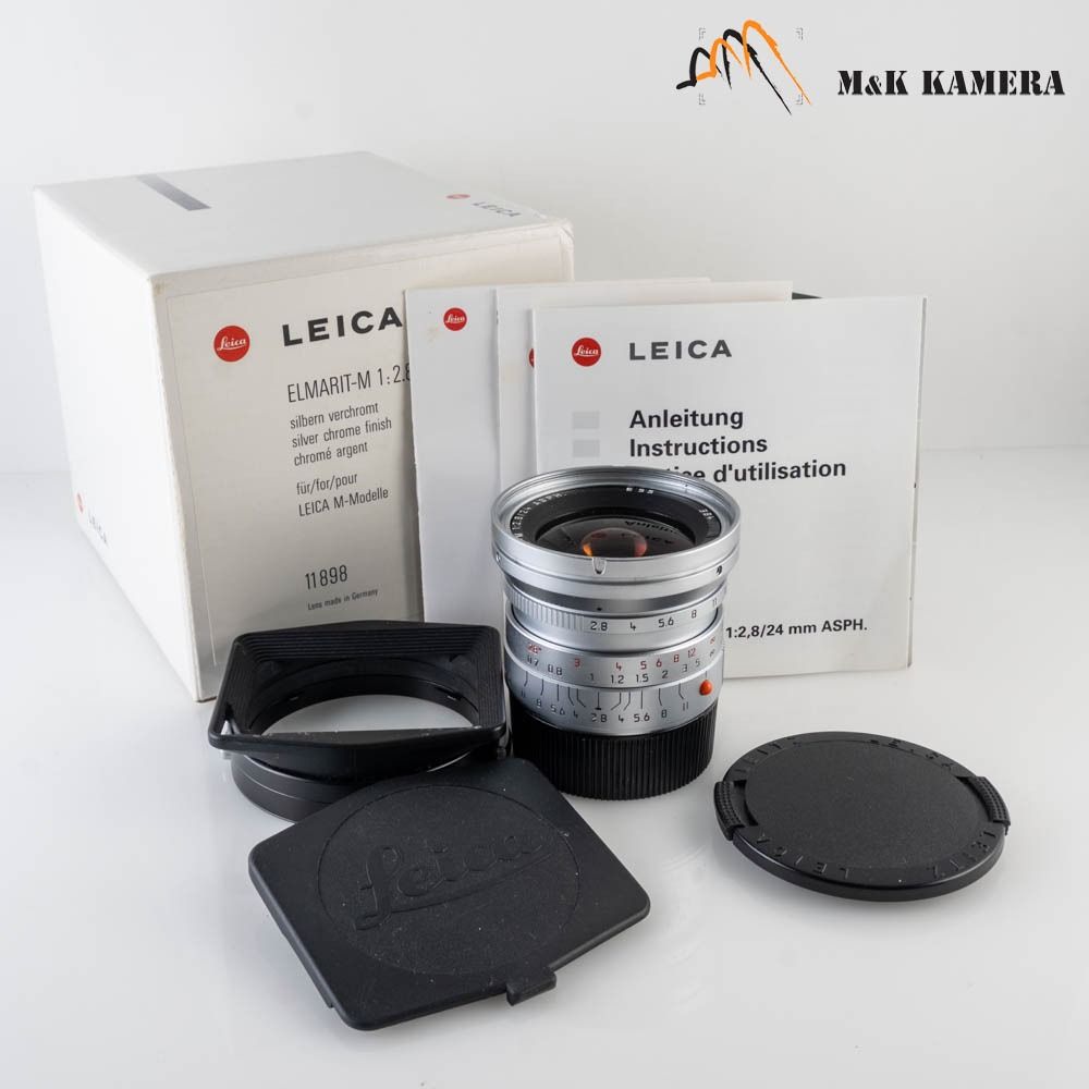 Leica Elmarit-M 24mm F/2.8 ASPH Silver Lens Yr.1998 Germany 11898