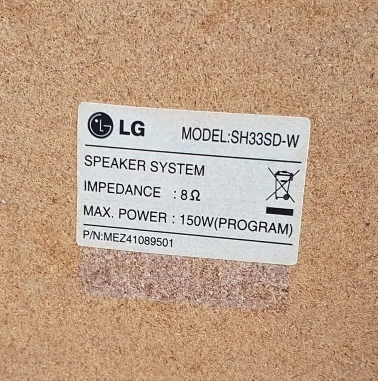 LG Electronics Subwoofer, Model SH33SDW, Korea, Powerful 150 watts