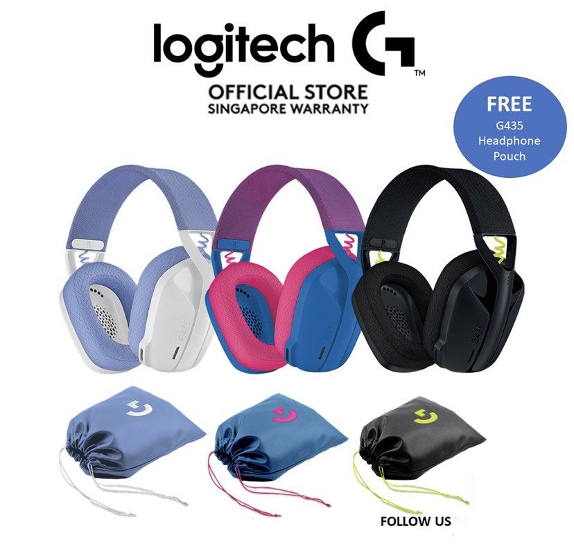 Logitech G435 LIGHTSPEED and Bluetooth Wireless Gaming Headset -  Lightweight