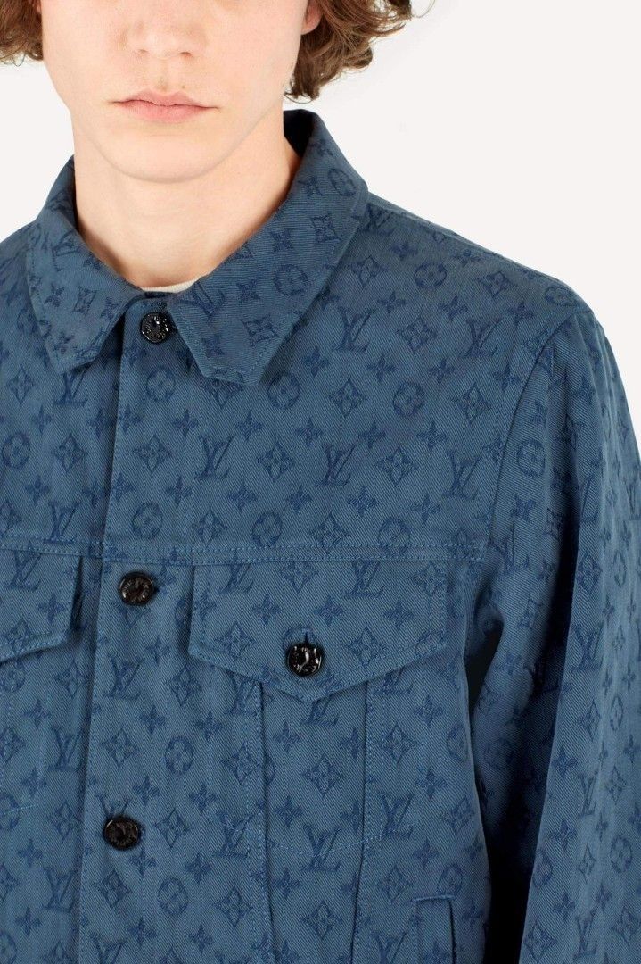 Womens Louis Vuitton Denim Jacket Vintage LV Monogram  Etsy Finland