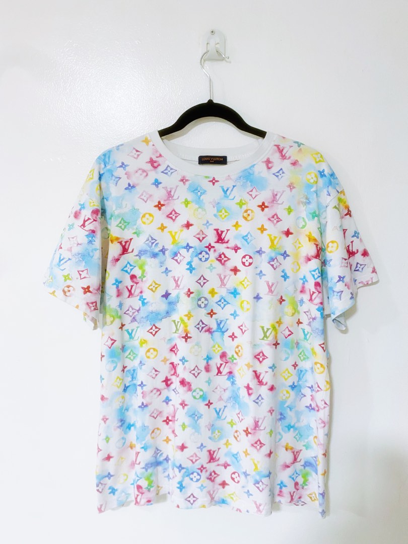 Louis Vuitton Multicolor Watercolor Shirt, Luxury, Apparel on Carousell