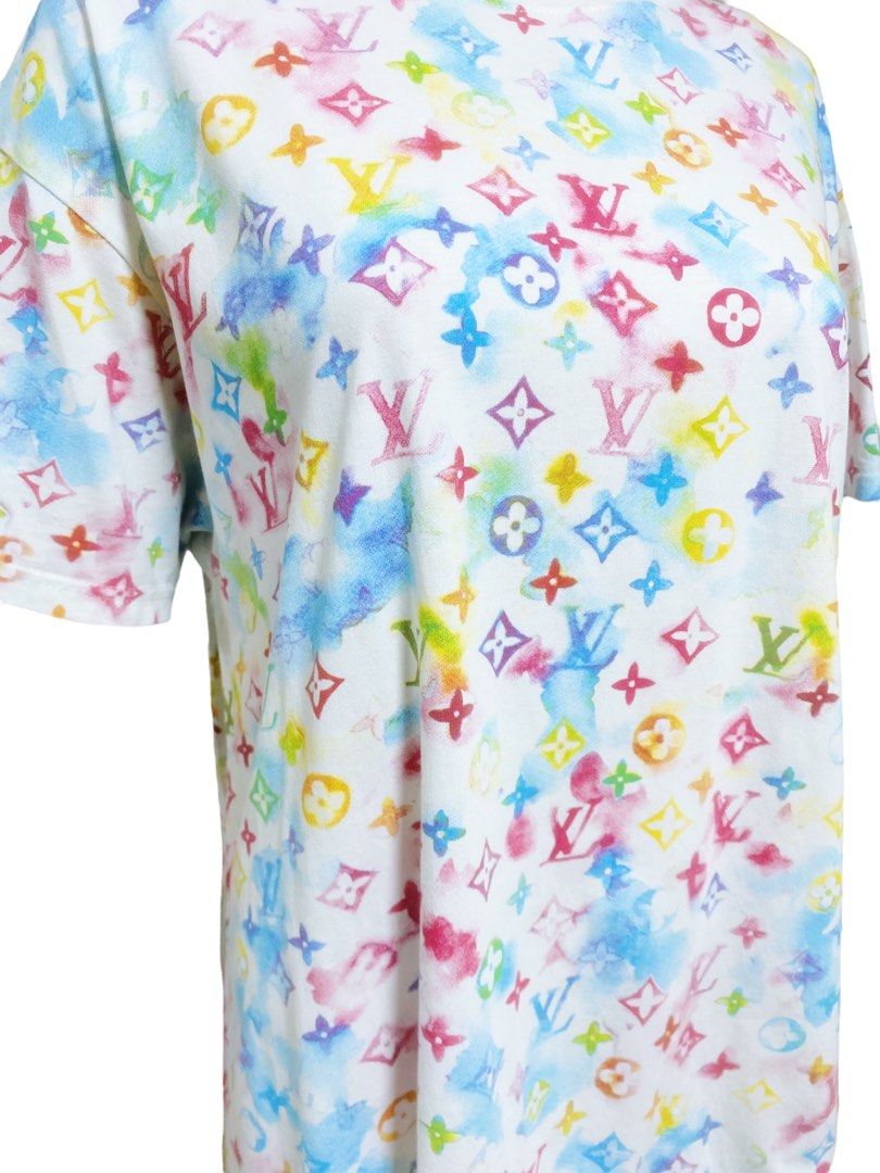 Louis Vuitton Multicolor Watercolor Shirt, Luxury, Apparel on Carousell