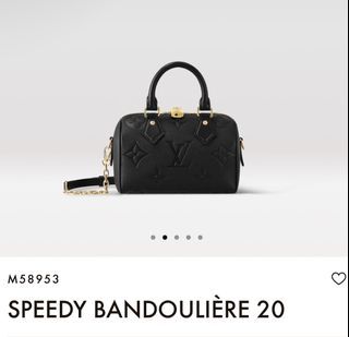 Louis Vuitton Speedy Bandouliere 20 M58953 Monogram Empreinte Leather Noir  Auth