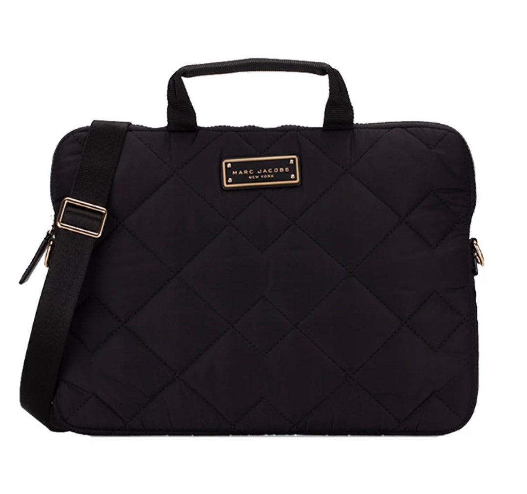 Marc Jacobs Quilted Nylon Laptop Bag Black S550M06FA21, Luxury, Bags