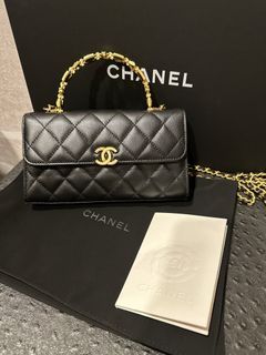 Chanel Classique Mini Carre Dark Brown soft Leather For Sale at