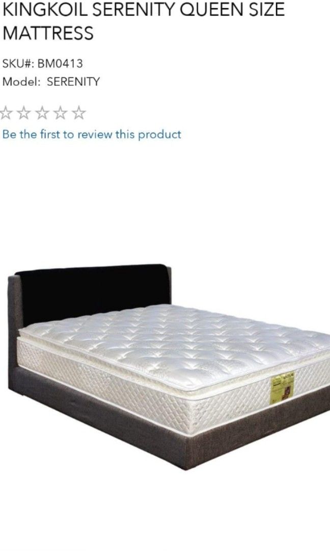 Muji Walnut QUEEN SIZE Storage Bed with KING KOIL QUEEN SIZE Serenity