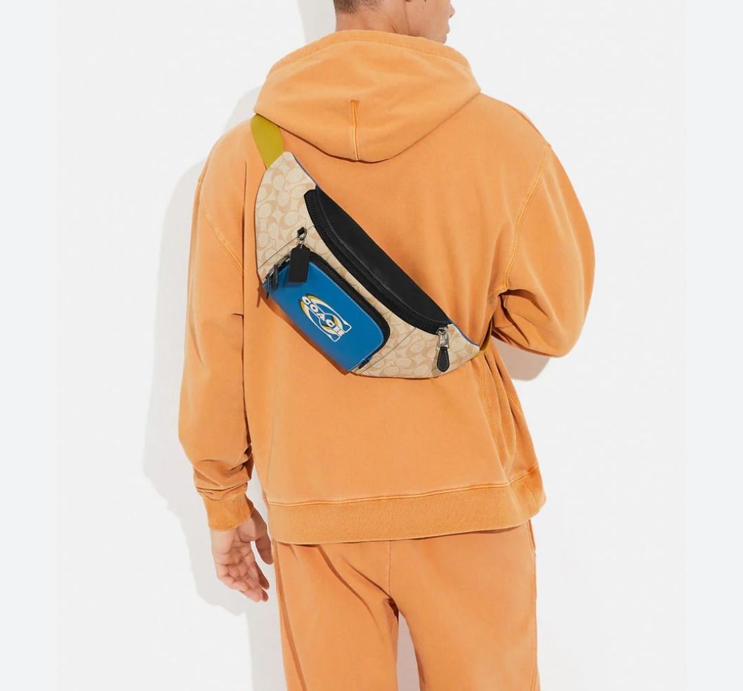 New Coach Original Track Belt Bag In Colorblock Signature Canvas With