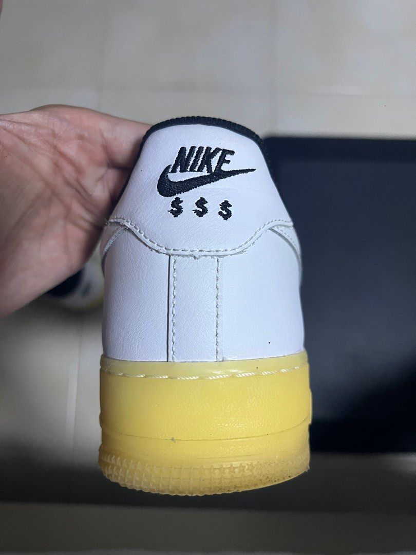 Air force discount ones yellow swoosh