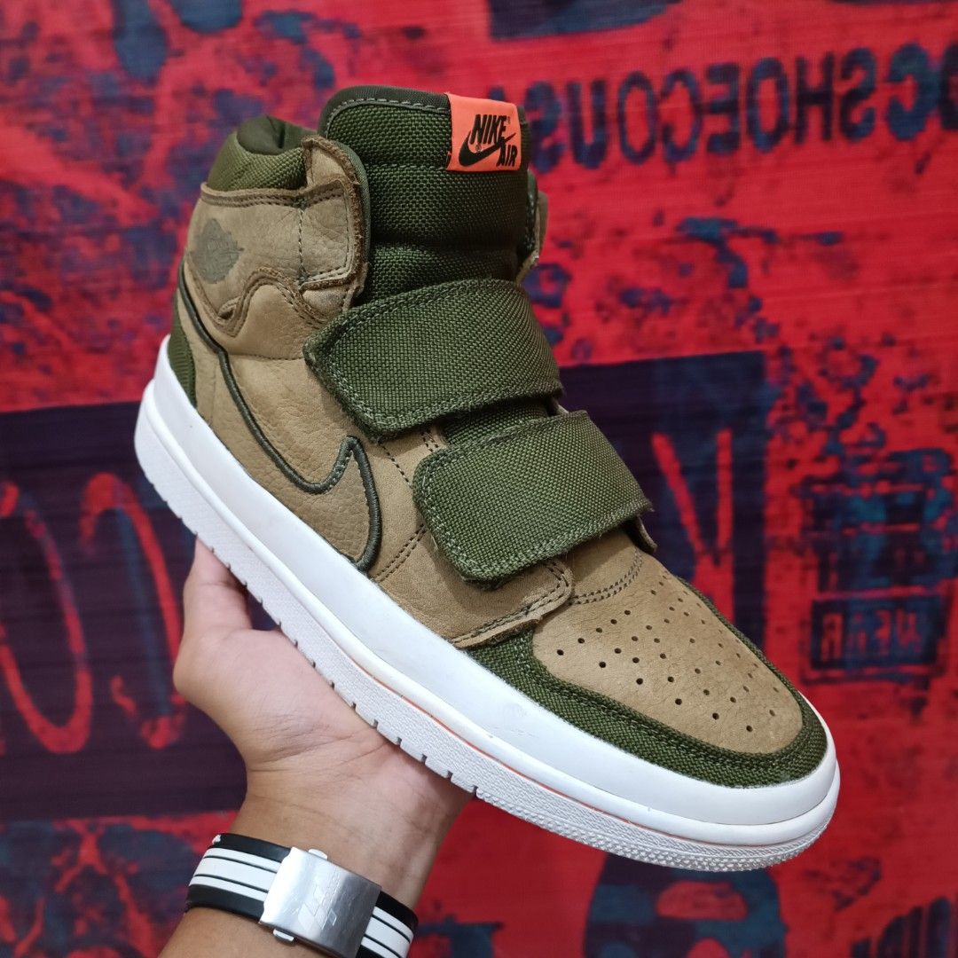 Jordan 1 retro high discount double strap olive canvas