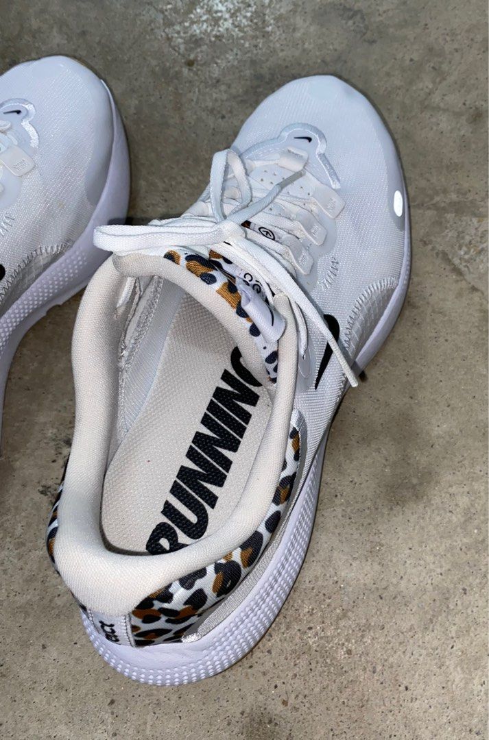 White shoes with best sale leopard print