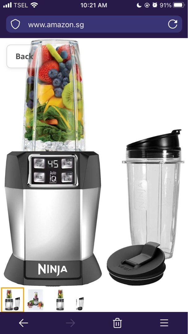 Ninja AutoiQ Blender Black & Silver, 1000W, TV & Home Appliances