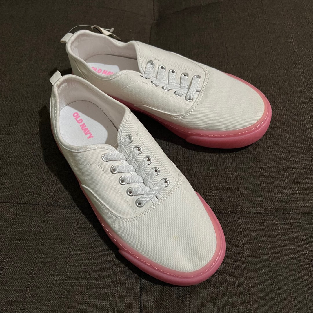 OLD NAVY Kids Shoes Girls Twill Lace Up Sneakers Women s Fashion Footwear Sneakers on Carousell