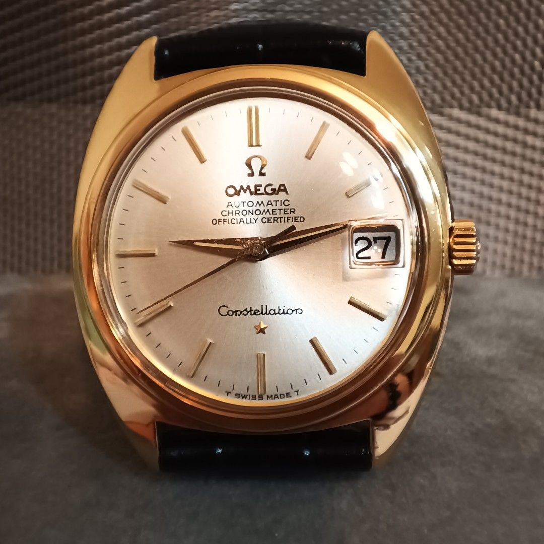 美品,Omega constellation 18K Gold (35mm), 名牌, 手錶- Carousell