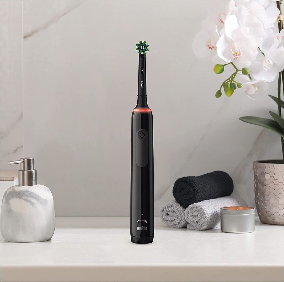 Oral-B Pro 3 Electric Toothbrush With Smart Pressure Sensor, 1 Cross Action  Toothbrush Head & Mondrian Travel Case, 3 Modes With Teeth Whitening, Gifts  For Men/Women, 2 Pin Uk Plug, 3500, Beauty
