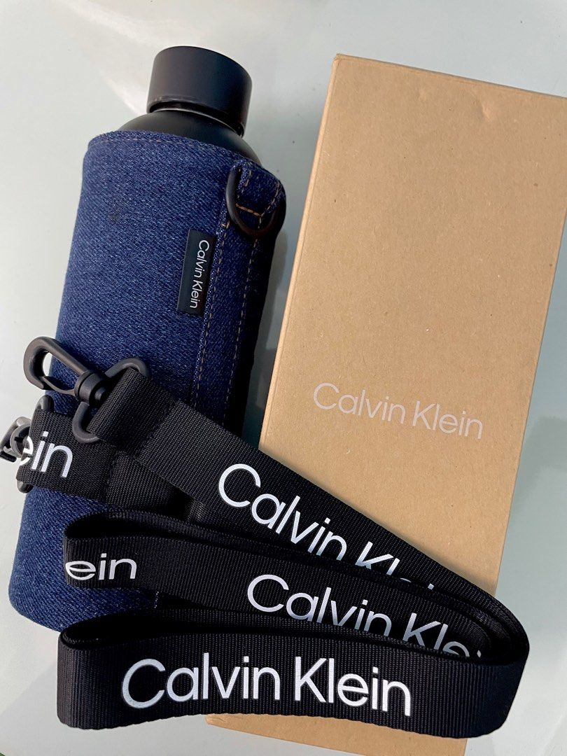 Original CK Calvin Klein Denim Thermos Flask Water Tumbler