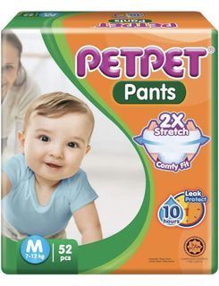 PETPET diapers in different sizes