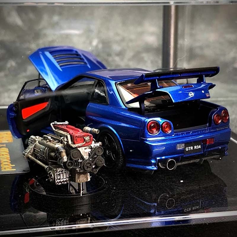 PGM x One Model 1/43 Nissan Skyline GT-R34 Z-tune Bayside Blue