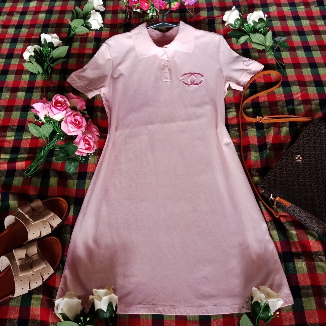 Pink Polo Dress Chanel Paris Pure 100 Cotton very smooth and soft