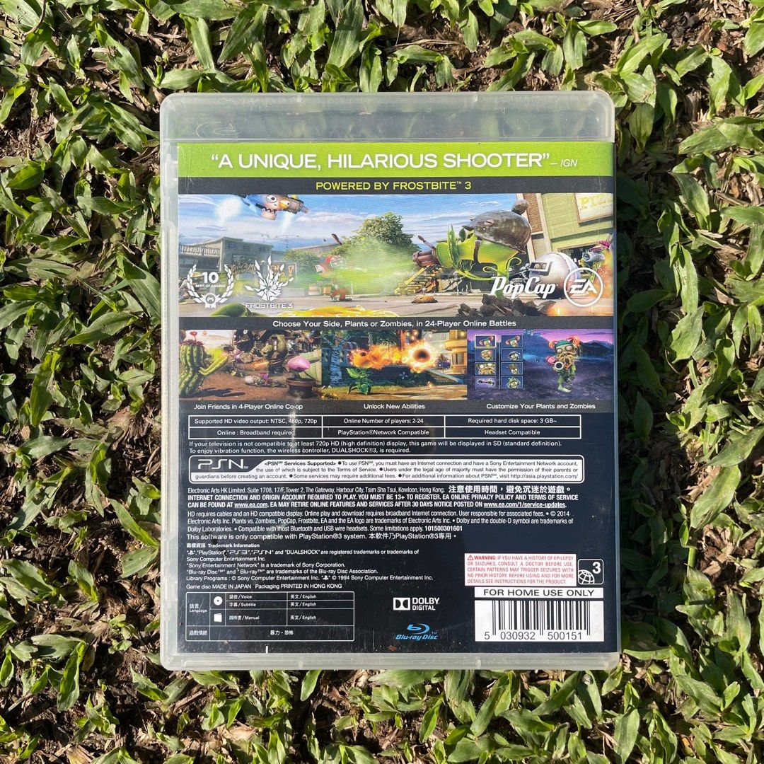 Plants vs Zombie Garden Warfare PS3 CD, Video Gaming, Video Games