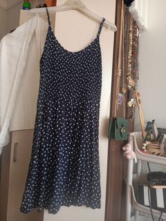 Polkadot white & blue dress