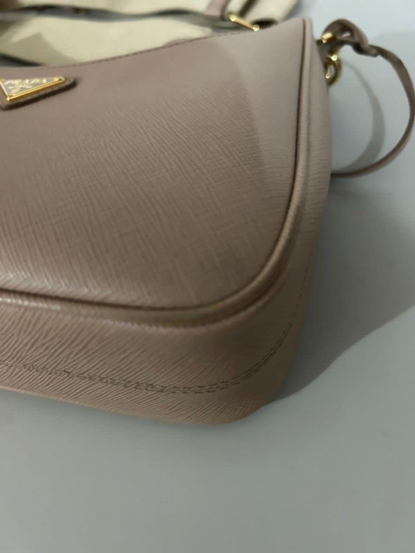 Prada Re-Edition 2005 Saffiano Leather Bag Cameo Beige in Saffiano