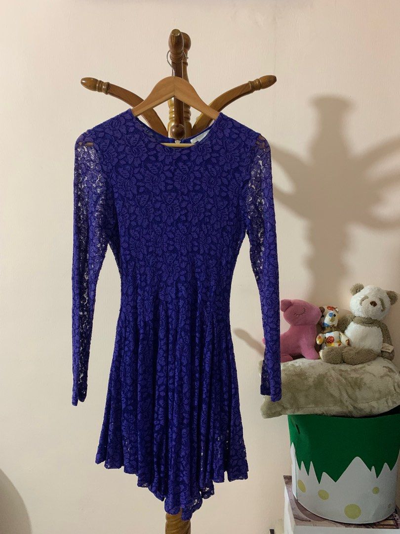 H M Dark Blue Lace Dress Preloved Women s Fashion Dresses