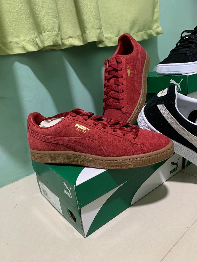 Puma suede burgundy gum top