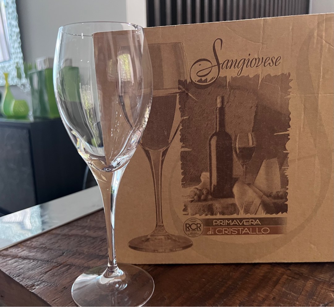 RCR Crystal wine glasses set of 6, Furniture & Home Living