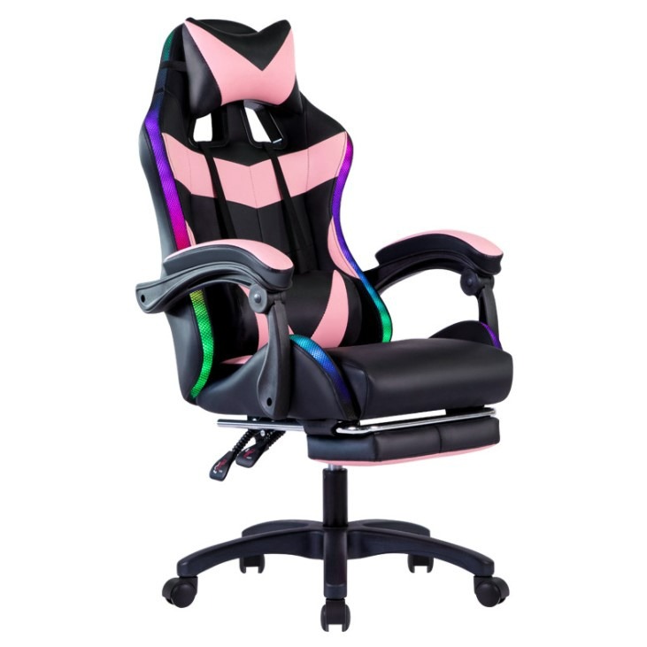 RGB Gaming Chair Bluetooth Audio PU Office Chair With Massage + RGB