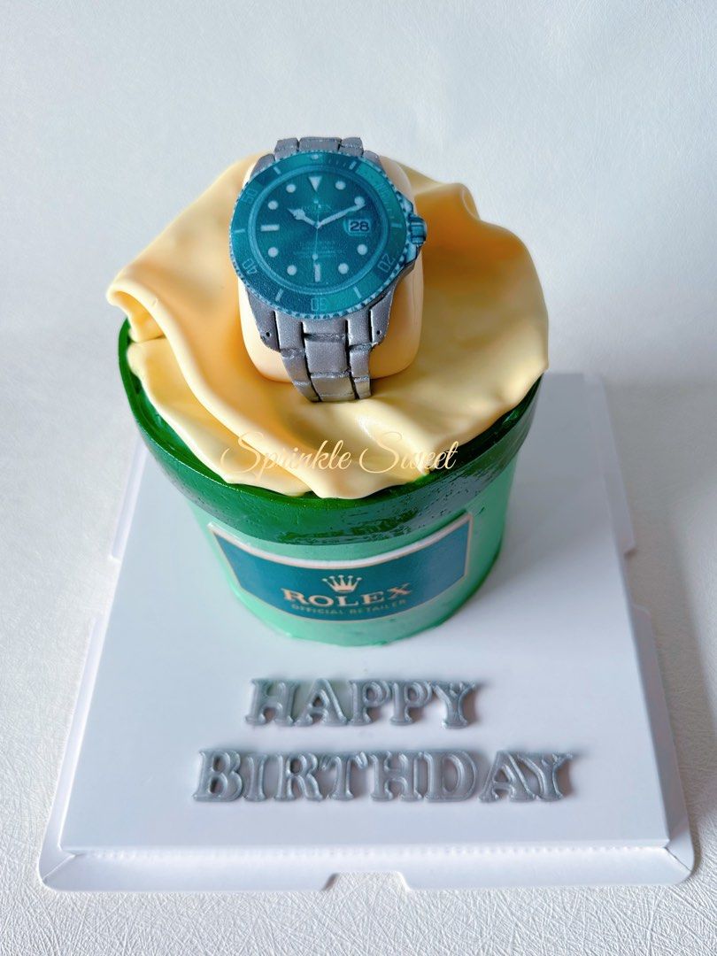 Rolex watch themed cake