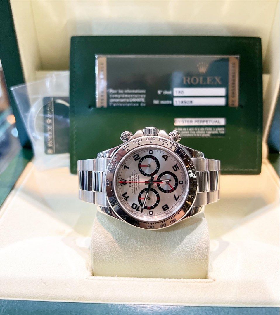 Rolex daytona white on sale gold silver dial