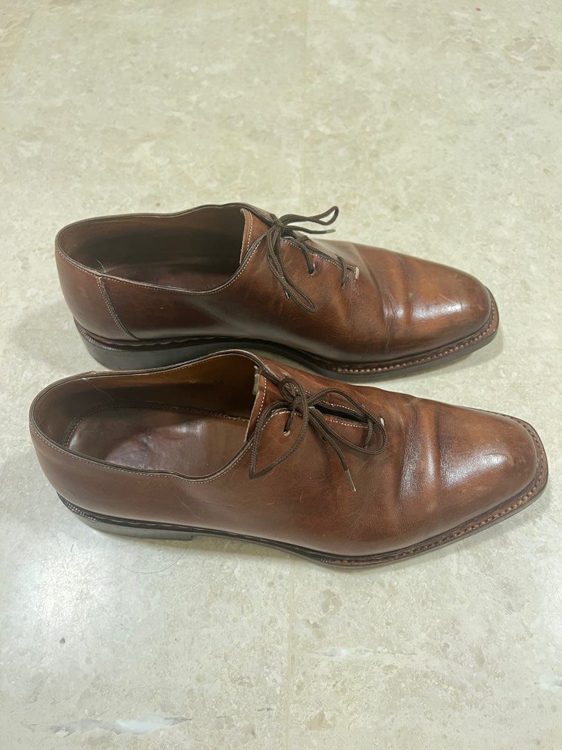 Chaussures De Ville Santoni « Gabe » Wingtip - Taille 9D, Bordeaux, Fait Main En Italie (neuves Avec Boîte)
