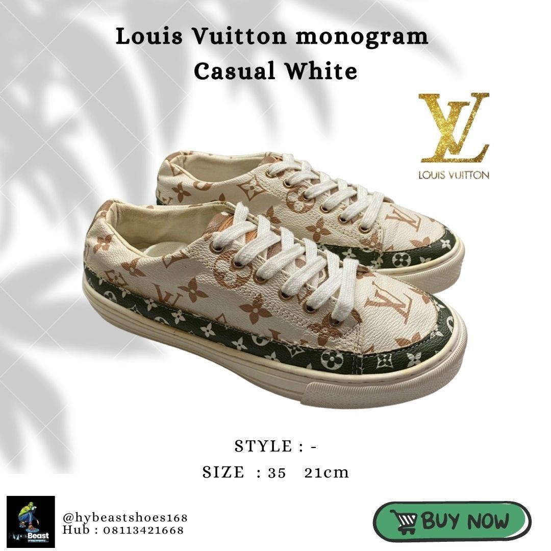 Sepatu Louis Vuitton monogram Casual White Size 35 (21cm)
