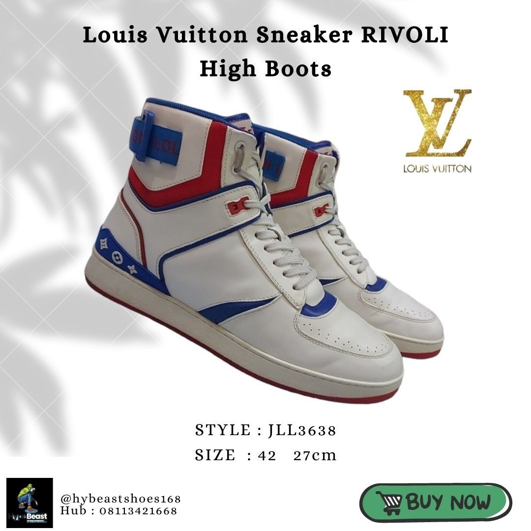 Jual Sepatu olahraga kasual pria LV/Louis Vuitton bermotif putih