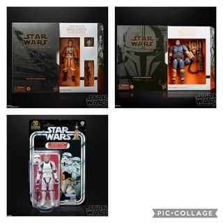 [Set of 3] Star Wars The Black Series Trapper Wolf, Jon Favreau Paz Vizsla & George Lucas Stormtrooper
