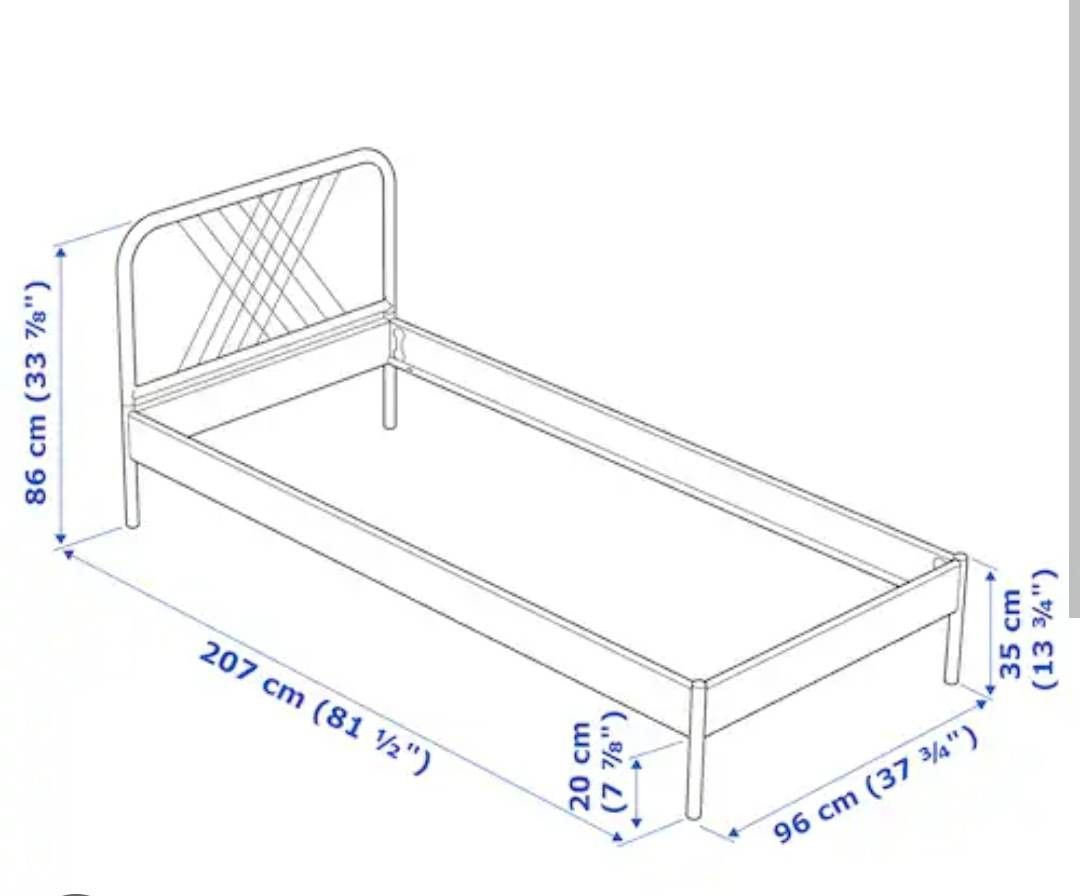Single bed frame with mattress, Furniture & Home Living, Furniture, Bed