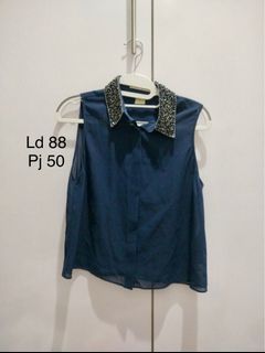 Size XS atasan tanpa lengan chiffon import cantik banget no minus