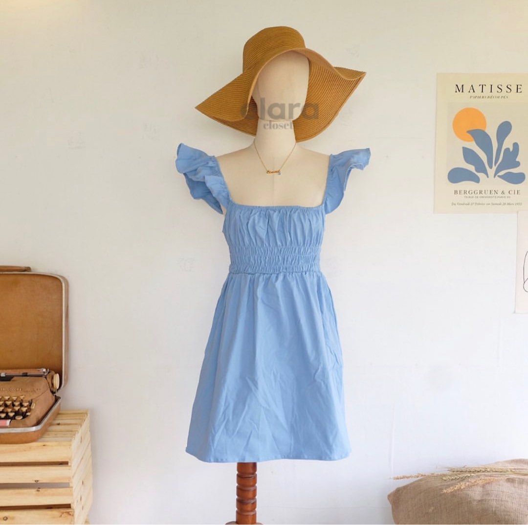 Smocked off shoulder summer dress (Category: Dresses) located in Taytay. Submitted by decluttering_ce (Listing ID 1228688821, Image 1). Description: • fits small to medium frame • in very good condition • MOP: BPI / Security Bank transfer / gcash / maya • RFS: decluttering & need funds.