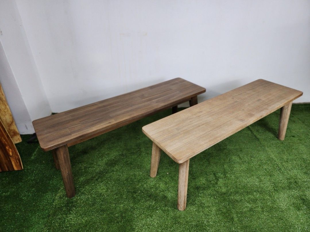 Solid Acacia wood dining bench, Furniture & Home Living, Furniture