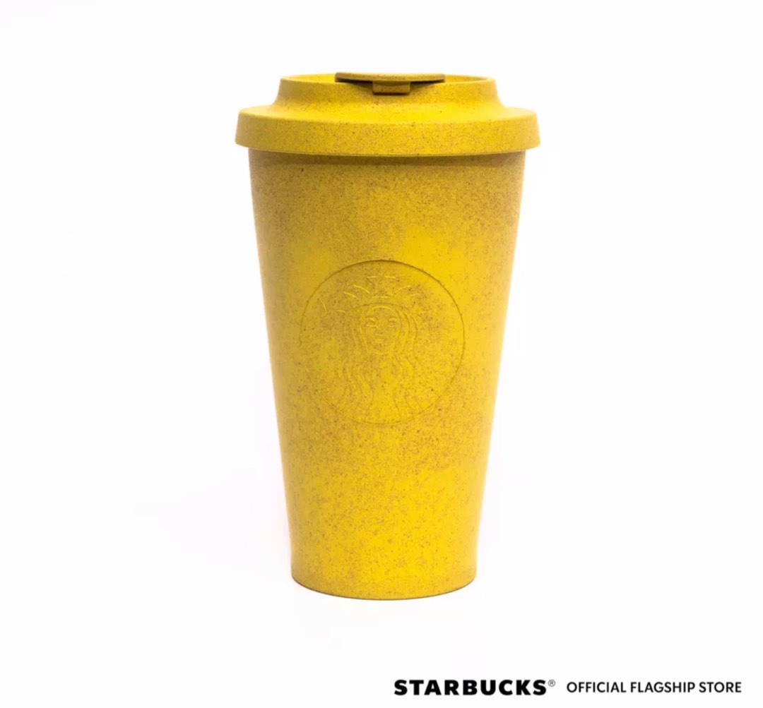 Starbucks 15.5oz Tumbler Texa Tumbler Yellow EarthDay, Furniture & Home
