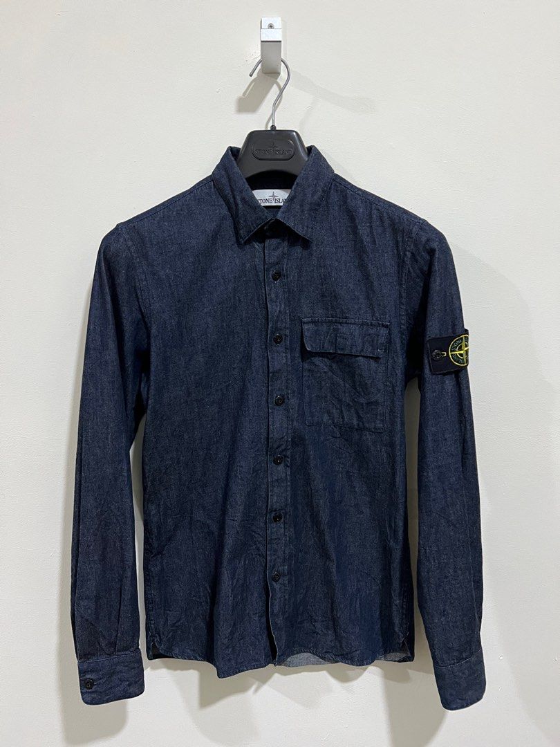 Stone island denim shirt outlet